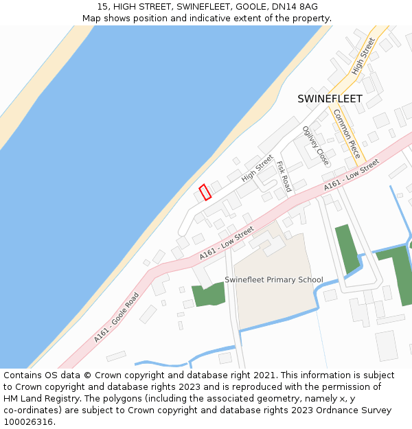 15, HIGH STREET, SWINEFLEET, GOOLE, DN14 8AG: Location map and indicative extent of plot
