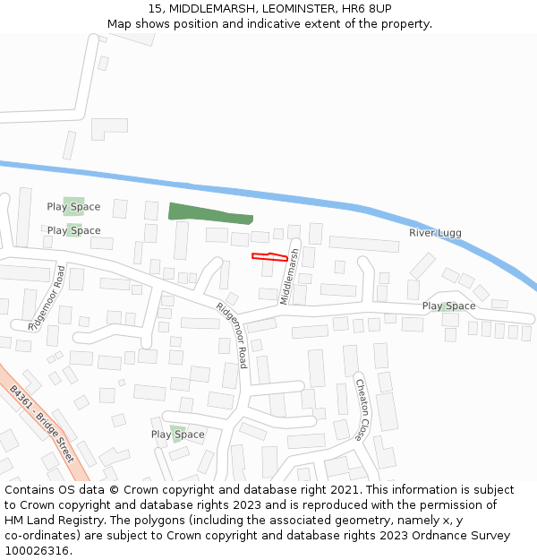 15, MIDDLEMARSH, LEOMINSTER, HR6 8UP: Location map and indicative extent of plot