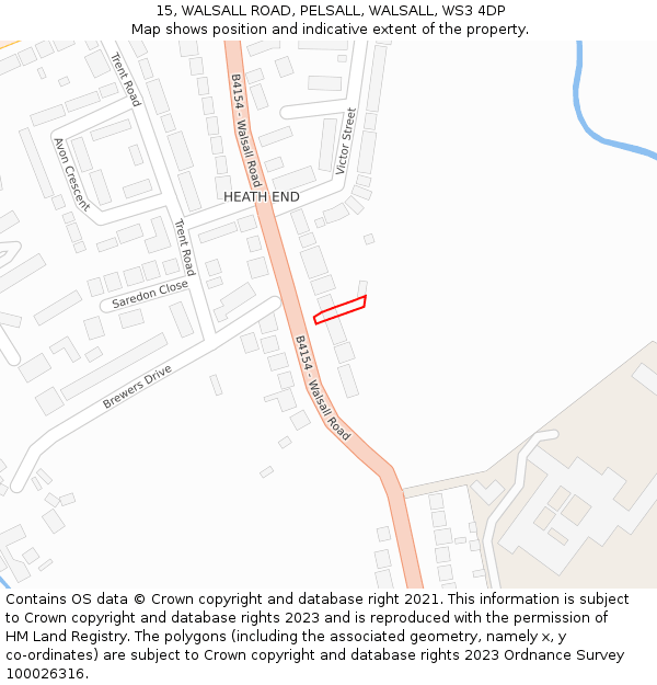 15, WALSALL ROAD, PELSALL, WALSALL, WS3 4DP: Location map and indicative extent of plot