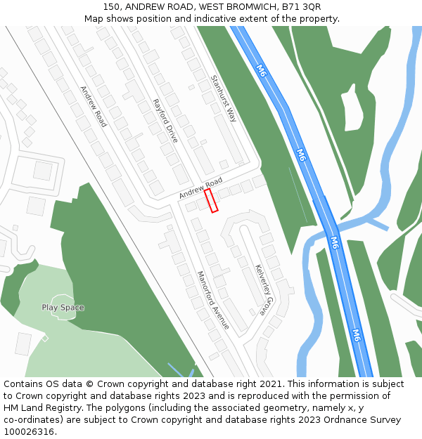 150, ANDREW ROAD, WEST BROMWICH, B71 3QR: Location map and indicative extent of plot