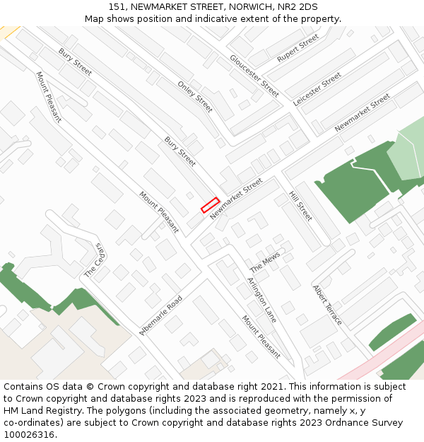 151, NEWMARKET STREET, NORWICH, NR2 2DS: Location map and indicative extent of plot