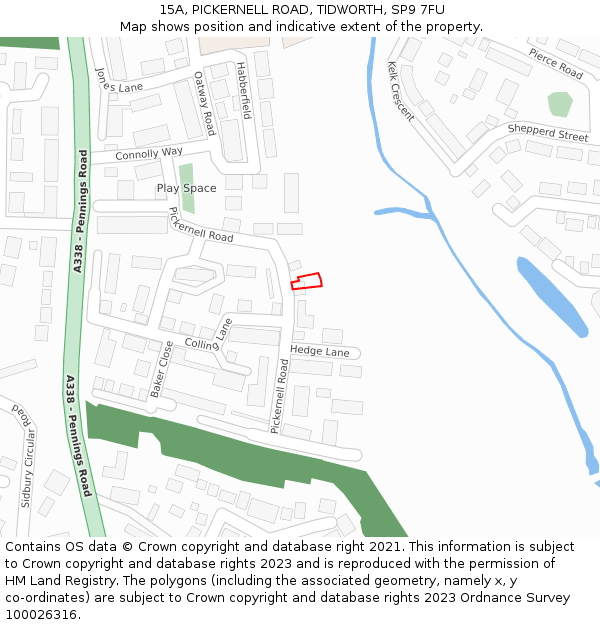 15A, PICKERNELL ROAD, TIDWORTH, SP9 7FU: Location map and indicative extent of plot