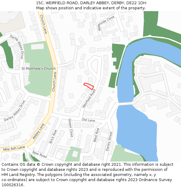15C, WEIRFIELD ROAD, DARLEY ABBEY, DERBY, DE22 1DH: Location map and indicative extent of plot