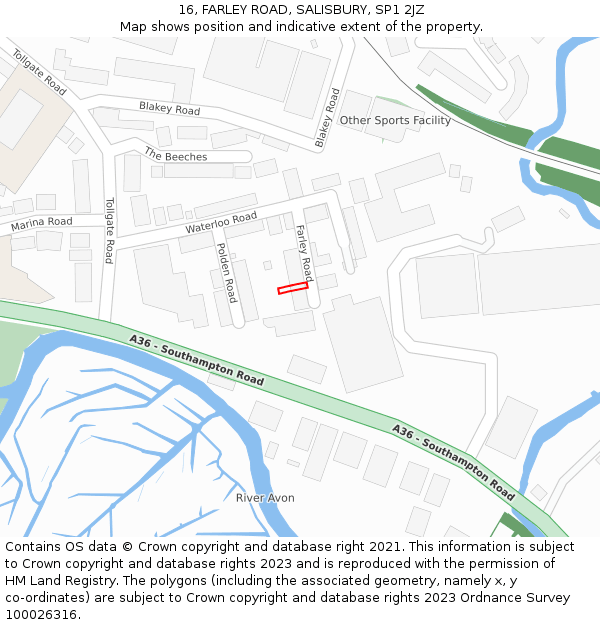 16, FARLEY ROAD, SALISBURY, SP1 2JZ: Location map and indicative extent of plot