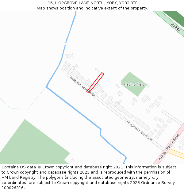 16, HOPGROVE LANE NORTH, YORK, YO32 9TF: Location map and indicative extent of plot