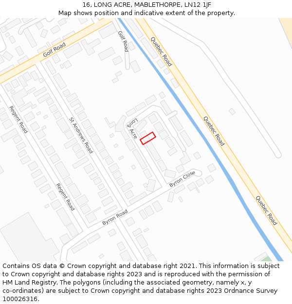 16, LONG ACRE, MABLETHORPE, LN12 1JF: Location map and indicative extent of plot