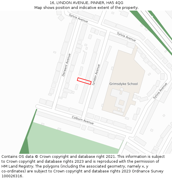 16, LYNDON AVENUE, PINNER, HA5 4QG: Location map and indicative extent of plot