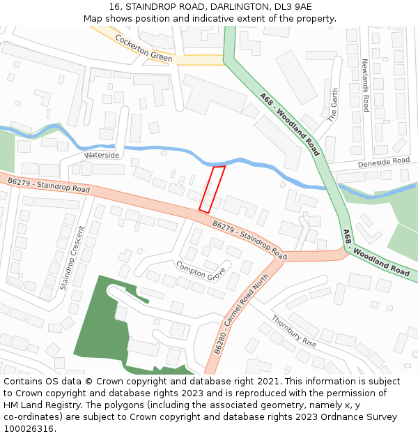 16, STAINDROP ROAD, DARLINGTON, DL3 9AE: Location map and indicative extent of plot