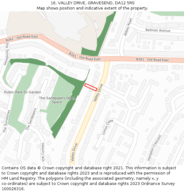 16, VALLEY DRIVE, GRAVESEND, DA12 5RS: Location map and indicative extent of plot