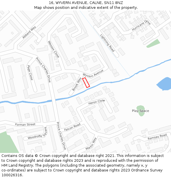 16, WYVERN AVENUE, CALNE, SN11 8NZ: Location map and indicative extent of plot