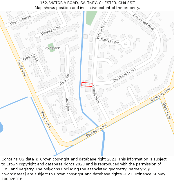 162, VICTORIA ROAD, SALTNEY, CHESTER, CH4 8SZ: Location map and indicative extent of plot