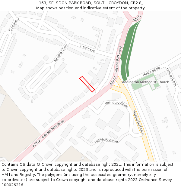 163, SELSDON PARK ROAD, SOUTH CROYDON, CR2 8JJ: Location map and indicative extent of plot