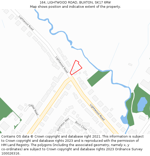 164, LIGHTWOOD ROAD, BUXTON, SK17 6RW: Location map and indicative extent of plot