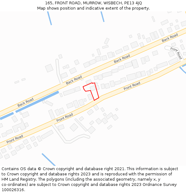 165, FRONT ROAD, MURROW, WISBECH, PE13 4JQ: Location map and indicative extent of plot