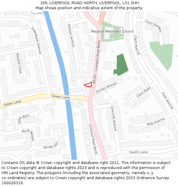 169, LIVERPOOL ROAD NORTH, LIVERPOOL, L31 2HH: Location map and indicative extent of plot