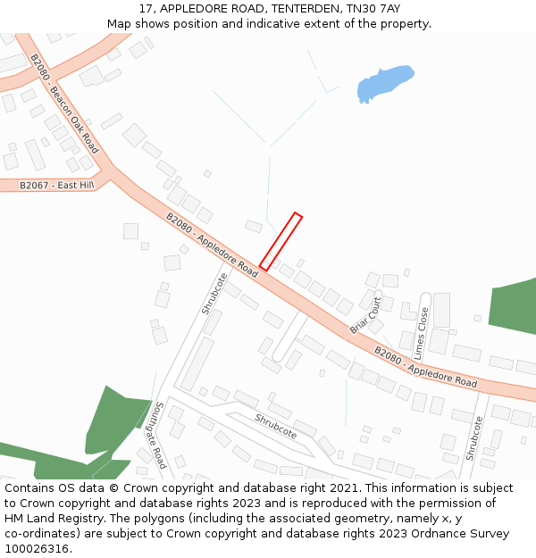 17, APPLEDORE ROAD, TENTERDEN, TN30 7AY: Location map and indicative extent of plot