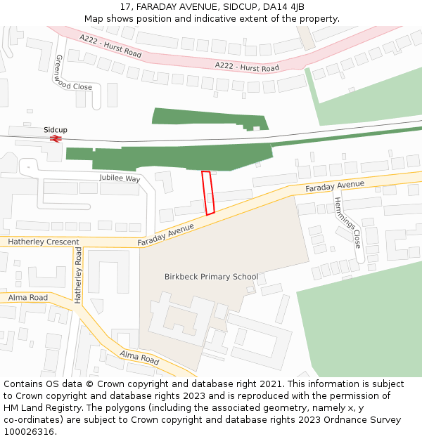 17, FARADAY AVENUE, SIDCUP, DA14 4JB: Location map and indicative extent of plot