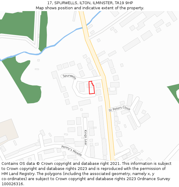 17, SPURWELLS, ILTON, ILMINSTER, TA19 9HP: Location map and indicative extent of plot