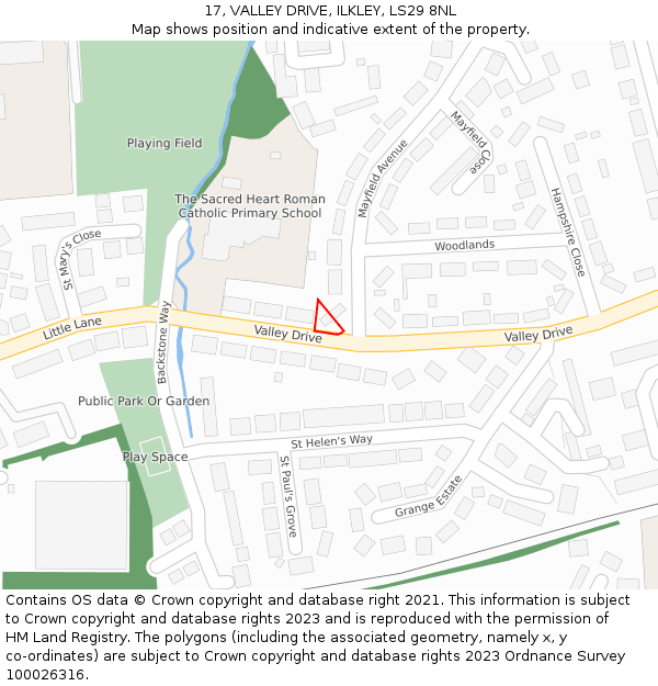 17, VALLEY DRIVE, ILKLEY, LS29 8NL: Location map and indicative extent of plot