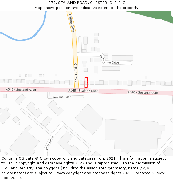 170, SEALAND ROAD, CHESTER, CH1 4LG: Location map and indicative extent of plot