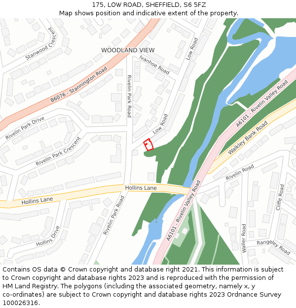 175, LOW ROAD, SHEFFIELD, S6 5FZ: Location map and indicative extent of plot