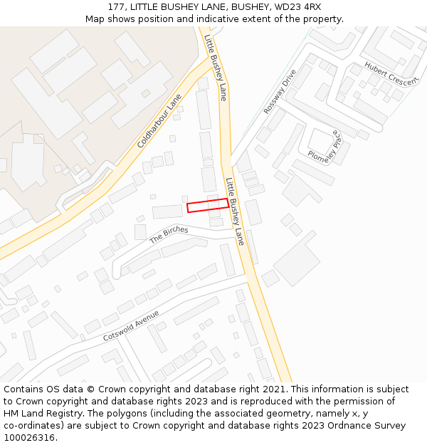 177, LITTLE BUSHEY LANE, BUSHEY, WD23 4RX: Location map and indicative extent of plot