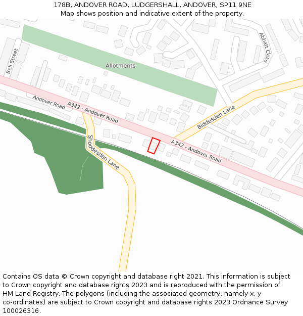 178B, ANDOVER ROAD, LUDGERSHALL, ANDOVER, SP11 9NE: Location map and indicative extent of plot