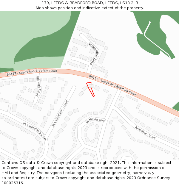 179, LEEDS & BRADFORD ROAD, LEEDS, LS13 2LB: Location map and indicative extent of plot