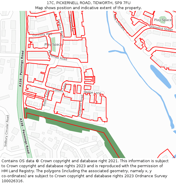 17C, PICKERNELL ROAD, TIDWORTH, SP9 7FU: Location map and indicative extent of plot