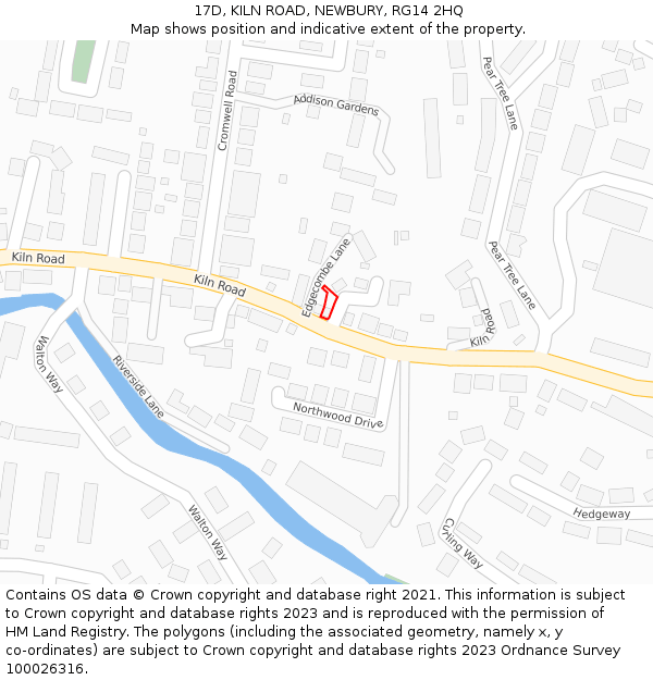 17D, KILN ROAD, NEWBURY, RG14 2HQ: Location map and indicative extent of plot