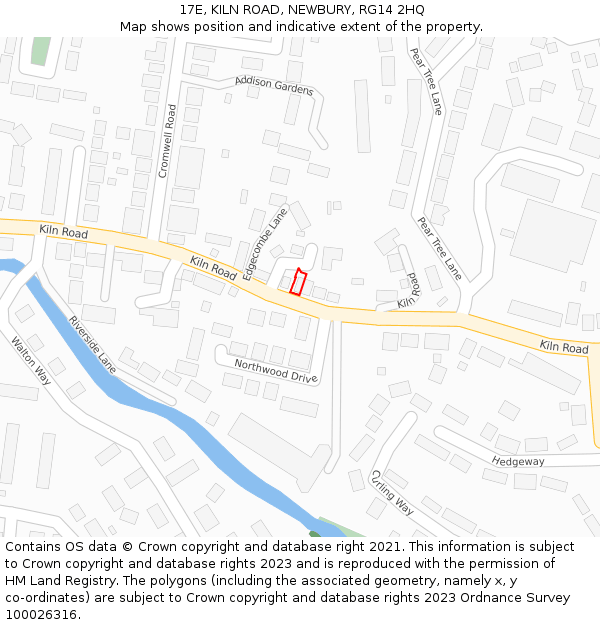 17E, KILN ROAD, NEWBURY, RG14 2HQ: Location map and indicative extent of plot