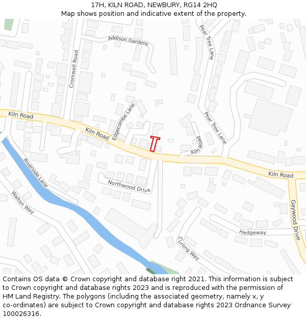 17H, KILN ROAD, NEWBURY, RG14 2HQ: Location map and indicative extent of plot