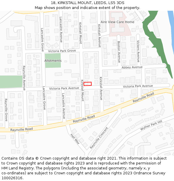 18, KIRKSTALL MOUNT, LEEDS, LS5 3DS: Location map and indicative extent of plot