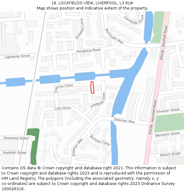 18, LOCKFIELDS VIEW, LIVERPOOL, L3 6LW: Location map and indicative extent of plot