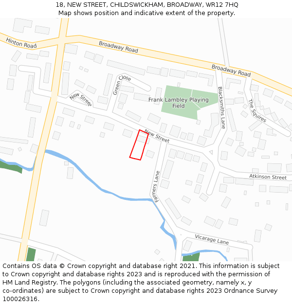 18, NEW STREET, CHILDSWICKHAM, BROADWAY, WR12 7HQ: Location map and indicative extent of plot