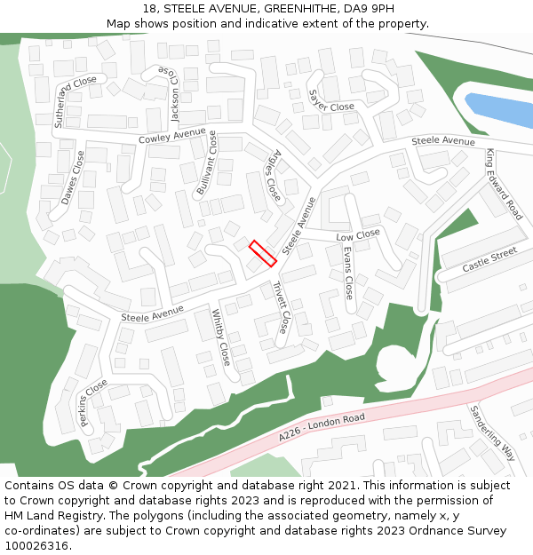 18, STEELE AVENUE, GREENHITHE, DA9 9PH: Location map and indicative extent of plot