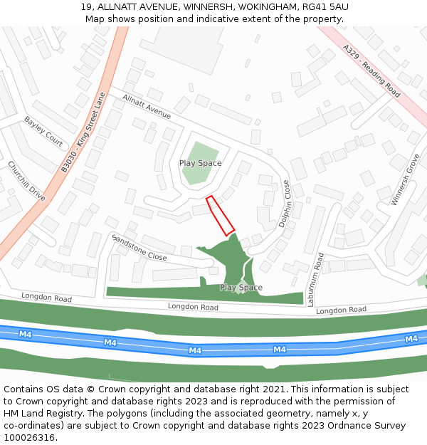 19, ALLNATT AVENUE, WINNERSH, WOKINGHAM, RG41 5AU: Location map and indicative extent of plot