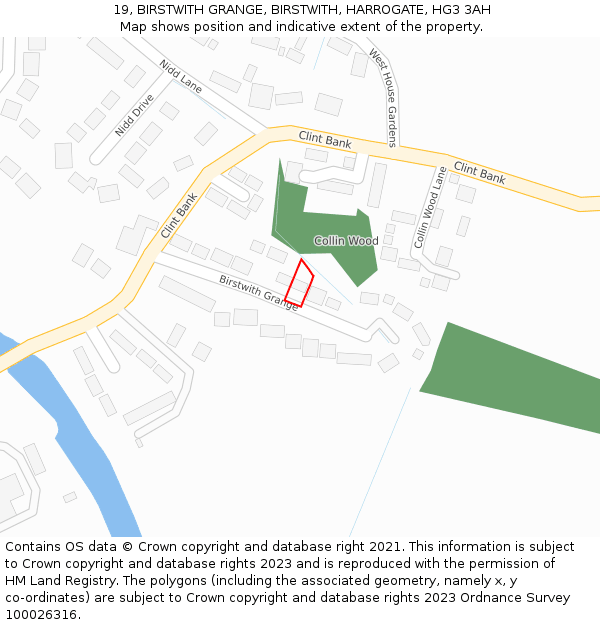 19, BIRSTWITH GRANGE, BIRSTWITH, HARROGATE, HG3 3AH: Location map and indicative extent of plot