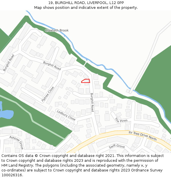 19, BURGHILL ROAD, LIVERPOOL, L12 0PP: Location map and indicative extent of plot