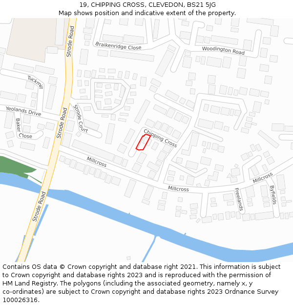 19, CHIPPING CROSS, CLEVEDON, BS21 5JG: Location map and indicative extent of plot