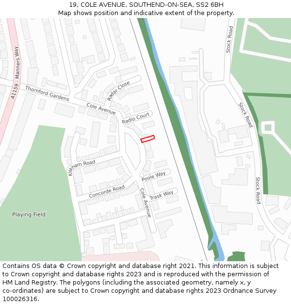 19, COLE AVENUE, SOUTHEND-ON-SEA, SS2 6BH: Location map and indicative extent of plot