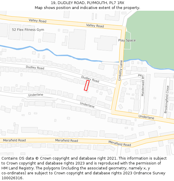 19, DUDLEY ROAD, PLYMOUTH, PL7 1RX: Location map and indicative extent of plot