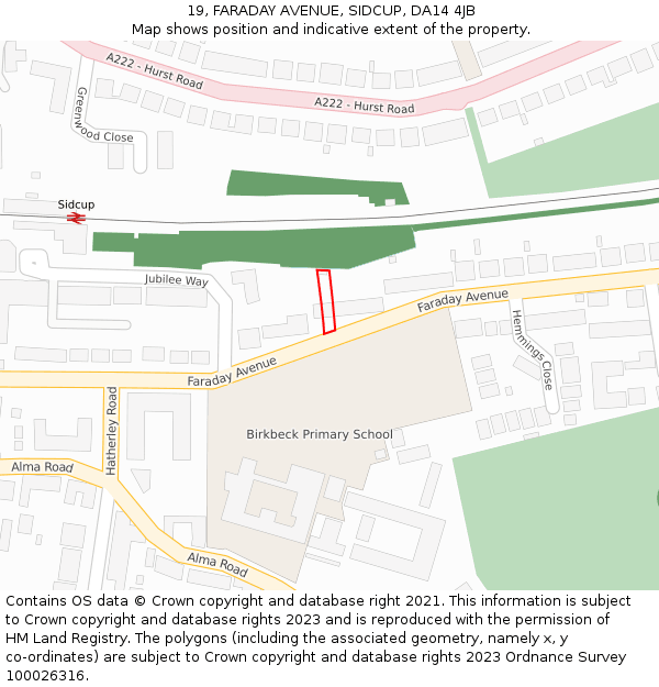 19, FARADAY AVENUE, SIDCUP, DA14 4JB: Location map and indicative extent of plot