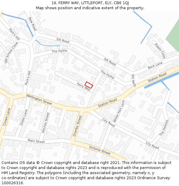 19, FERRY WAY, LITTLEPORT, ELY, CB6 1QJ: Location map and indicative extent of plot