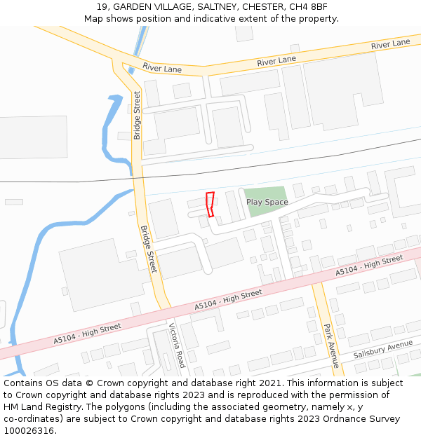 19, GARDEN VILLAGE, SALTNEY, CHESTER, CH4 8BF: Location map and indicative extent of plot