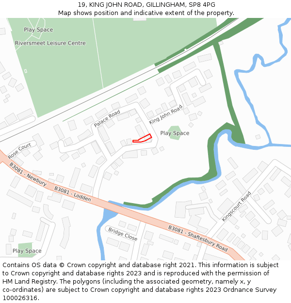 19, KING JOHN ROAD, GILLINGHAM, SP8 4PG: Location map and indicative extent of plot