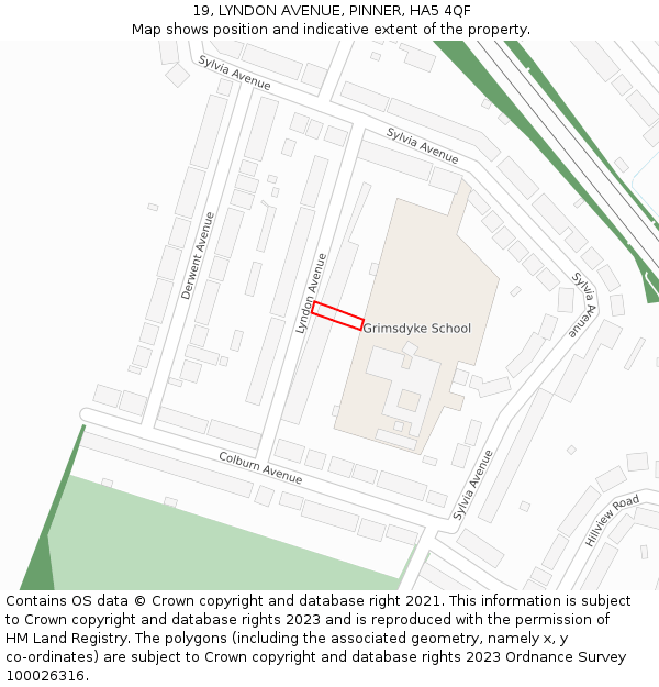 19, LYNDON AVENUE, PINNER, HA5 4QF: Location map and indicative extent of plot