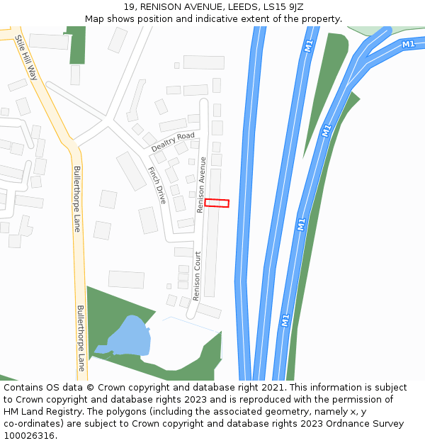 19, RENISON AVENUE, LEEDS, LS15 9JZ: Location map and indicative extent of plot