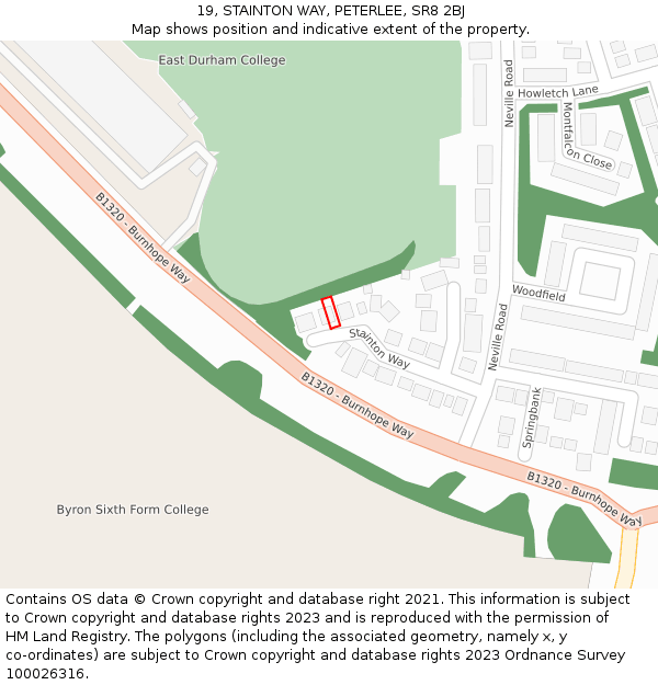 19, STAINTON WAY, PETERLEE, SR8 2BJ: Location map and indicative extent of plot