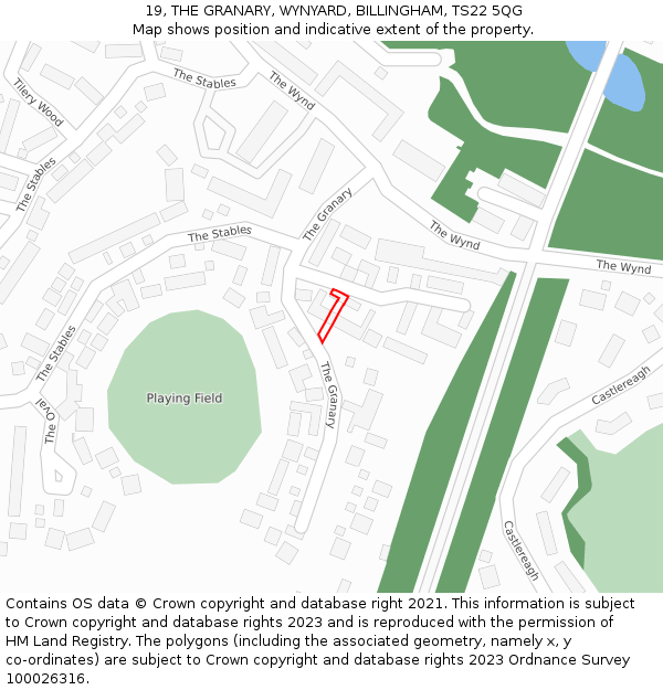 19, THE GRANARY, WYNYARD, BILLINGHAM, TS22 5QG: Location map and indicative extent of plot
